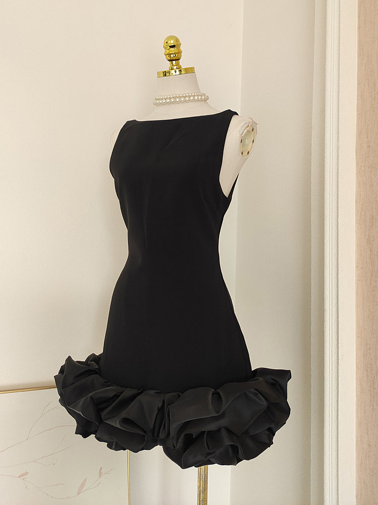 Sexy Sheath Black Satin Holiday Dress Travel Vacation Dresses Short Birthday Dress