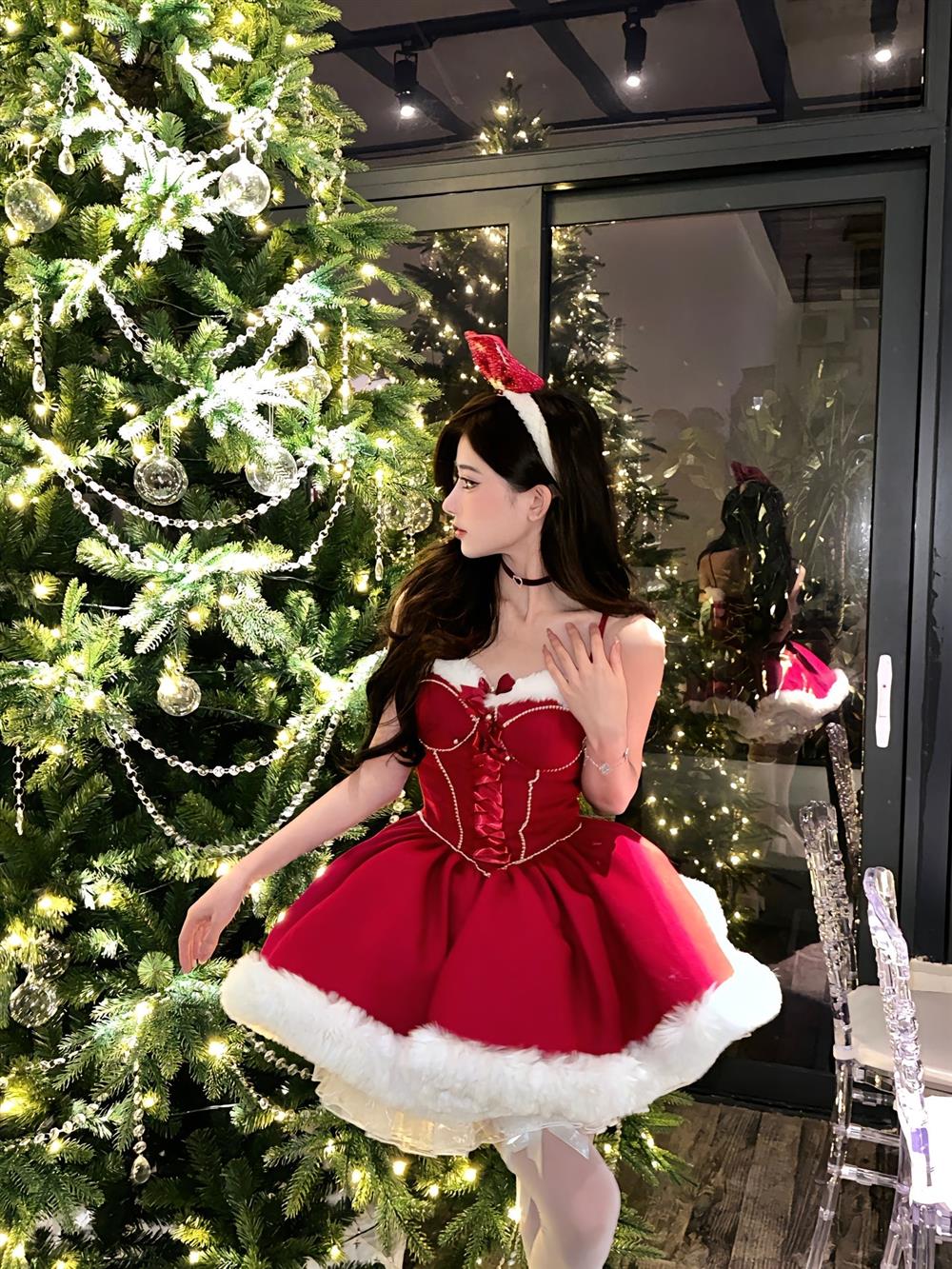 Ball Gown Spaghetti Straps Red Christmas Dress Birthday Dresses Birthday Outfits