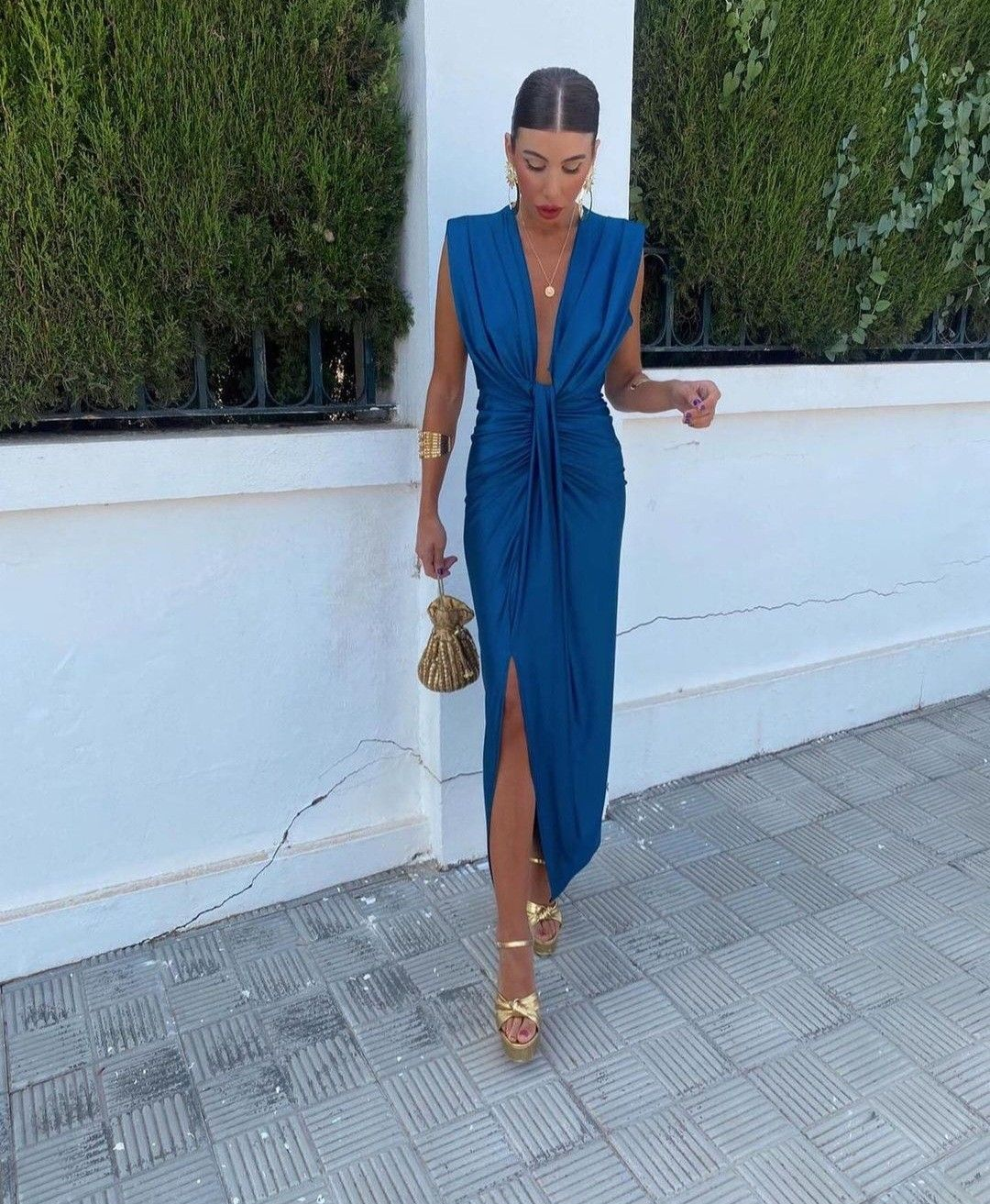 Sexy Deep V Neck Long Prom Dress,Charming Evening Dress