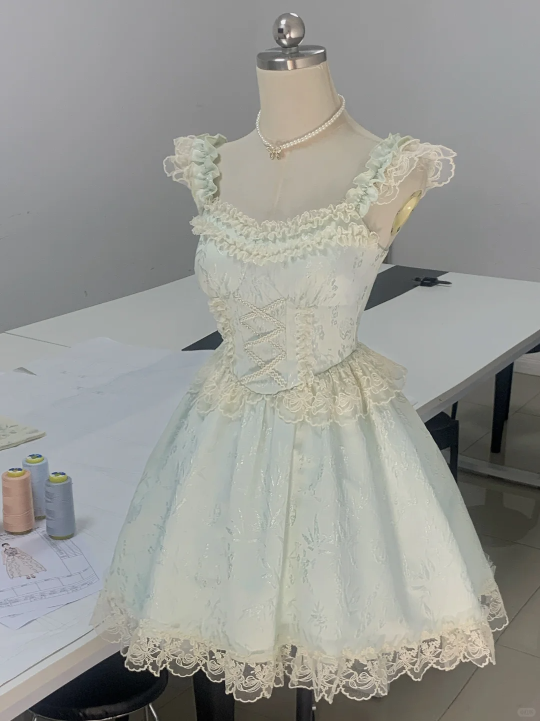Sweet Light Mint Green Satin Lace A Line Short Birthday Outfits Homecoming Dress