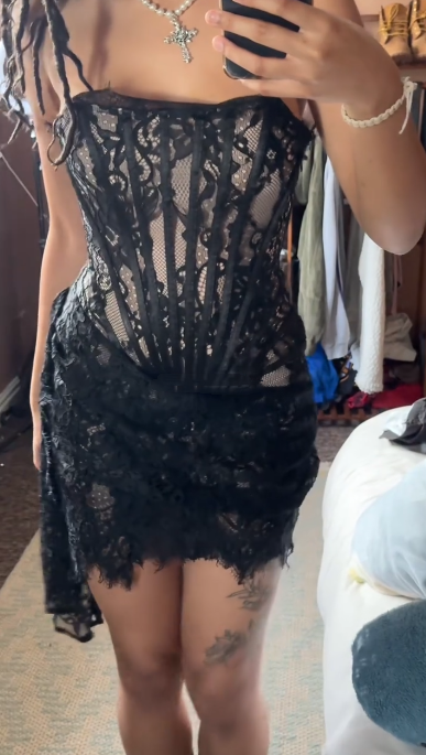 Sexy Black Strapless Lace Sheath Cocktail Dress Short Formal 7th Grade Homecoming Dress
