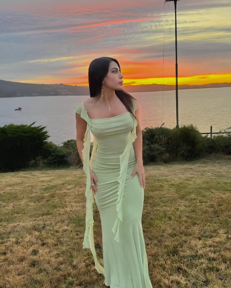 Cute Light Green Chiffon Ruffle Mermaid Wedding Guest Dress Formal Bridesmaid Dress