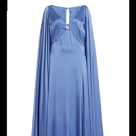 Fashion Blue A LIne Party Evening Dress Long Satin Prom Dress