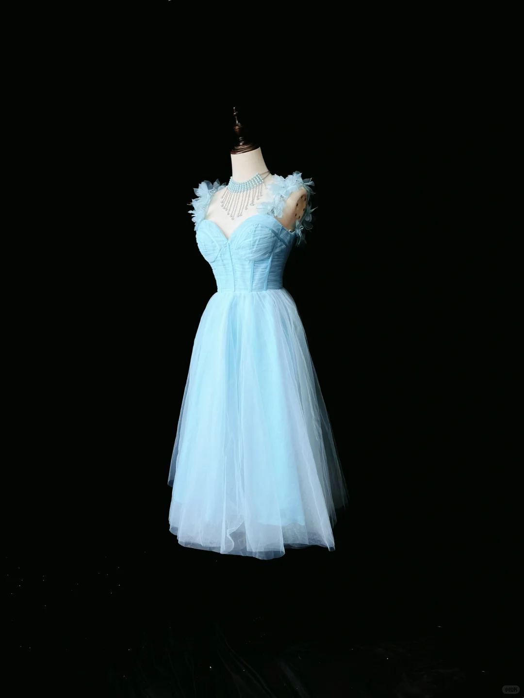 Elegant Blue A Line Tulle Beaded Homecoming Dress Mini Birthday Outfits