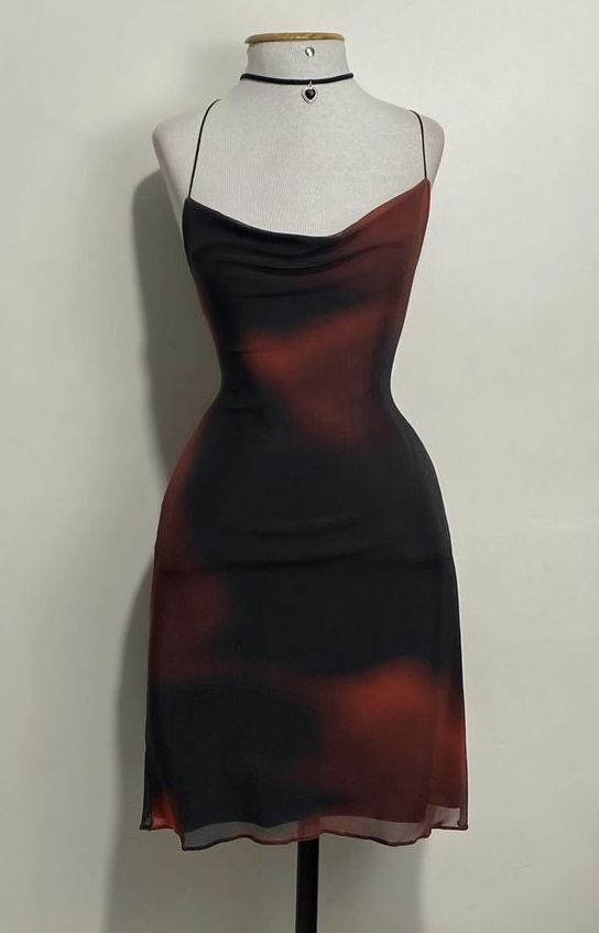 Vintage Spaghetti Straps Chiffon Sheath Cocktail Dress Short Homecoming Dress