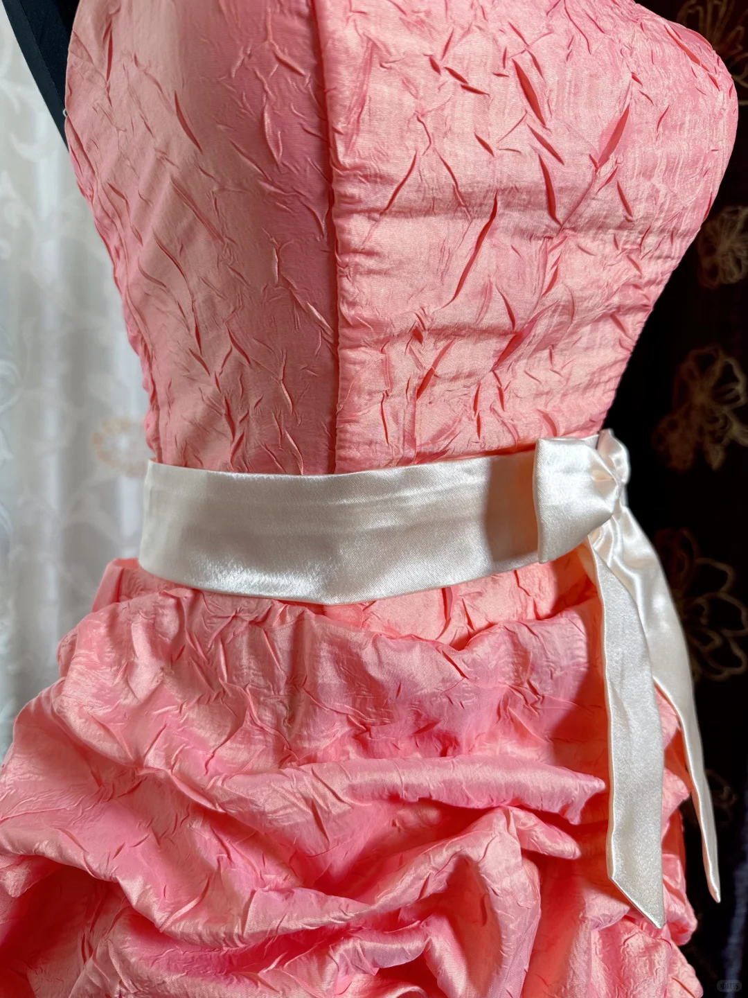 Classy Peach Pink Strapless Satin Pleated Sheath Short Prom Dress Homecoming Dress