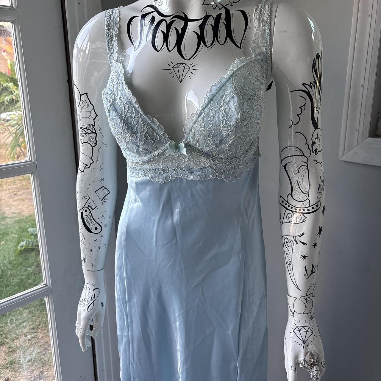 Vintage A line Spaghetti Straps Light Sky Blue Lace Long Prom Dresses Evening Dress