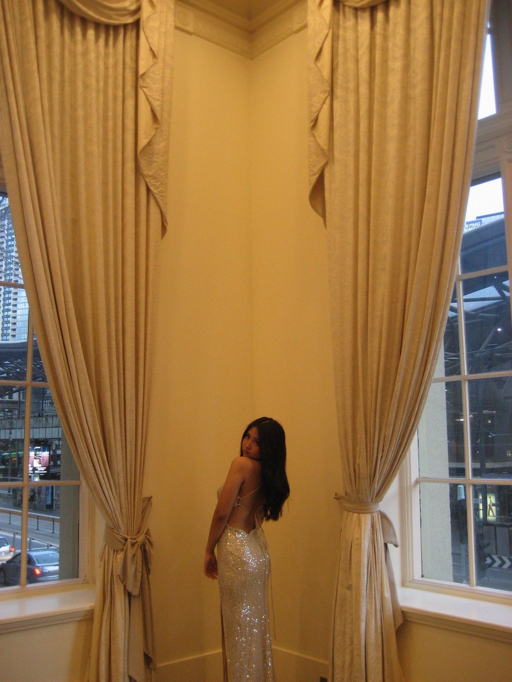 Luxury Gold Mermaid Deep V Open Back Slit Sequin Long Prom Dress Evening Dress