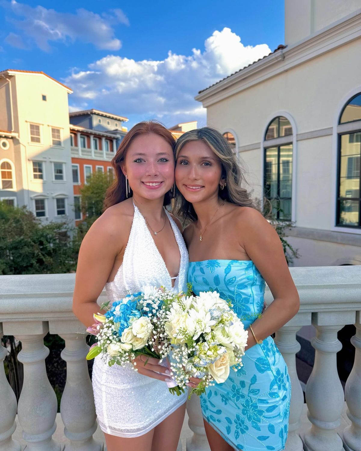 Light Blue Floral Embroidered Strapless Short Homecoming Dress - Teenage Prom Party Gown with Elegant Satin Fabric