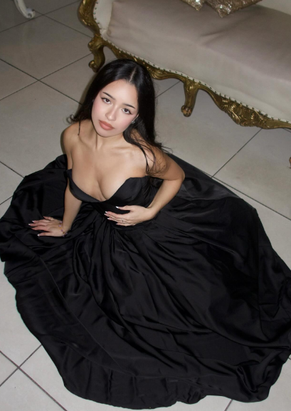 Elegant Black A-line Strapless Deep V-neck Satin Prom Dress Evening Dress