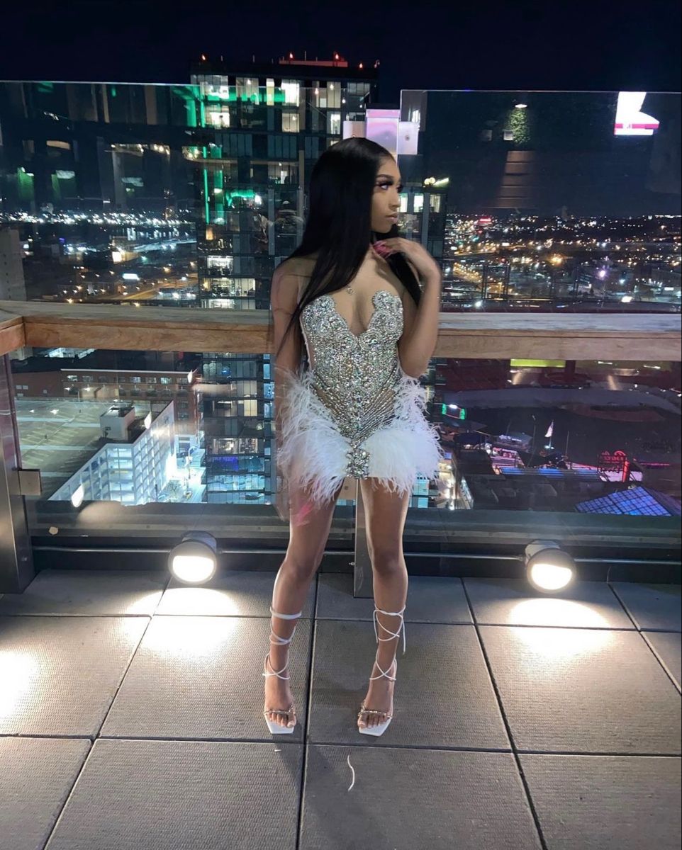Gorgeous Silver Sleeveless White Feather Rhinestone Slim Fit 16th Birthday Homecoming Dress