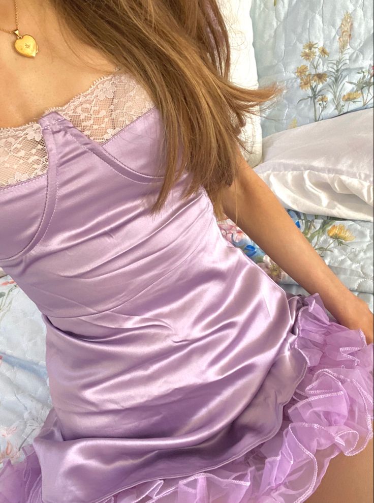 Sweet Princess Lilac Puff Sleeve Satin A-Line 17th Birthday Homecoming Dress