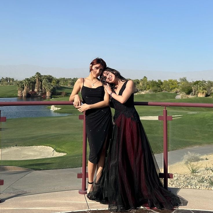 Retro Red And Black A-line Deep V-neck Tulle Long Prom Dress Evening Dress