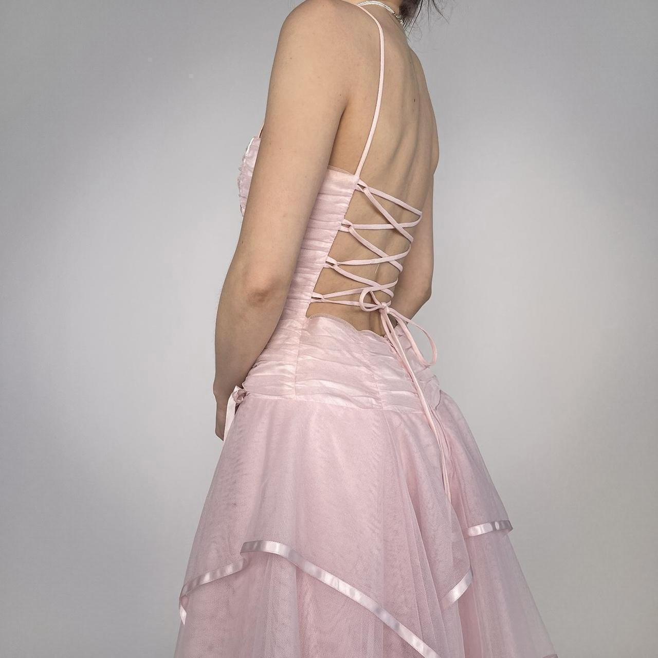 Sweet Light Pink A-line Multi-layer Cake Spaghetti Strap Organza Long Prom Dress Evening Dress Bridesmaid Dress