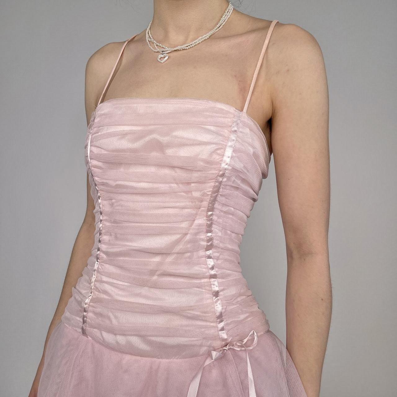 Sweet Light Pink A-line Multi-layer Cake Spaghetti Strap Organza Long Prom Dress Evening Dress Bridesmaid Dress