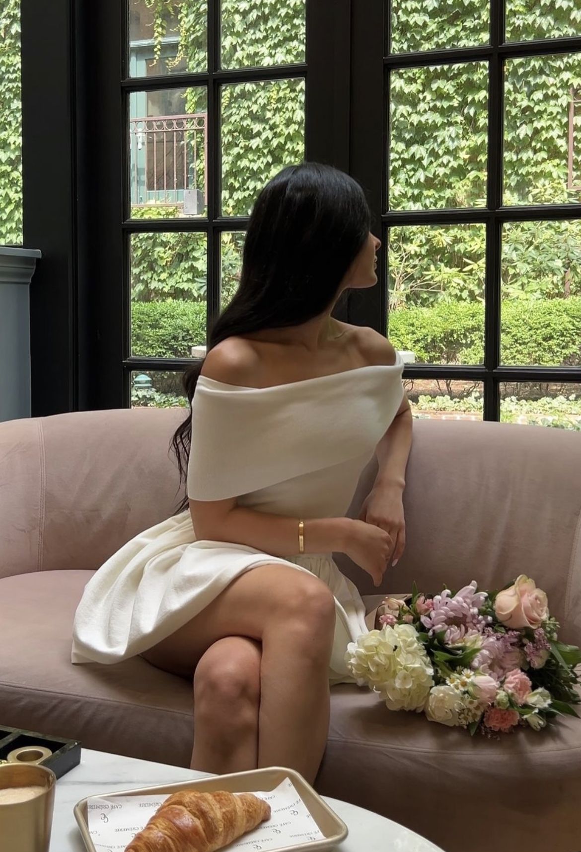 Elegant White Off-the-shoulder Satin A-line 19th Birthday Homecoming Dress