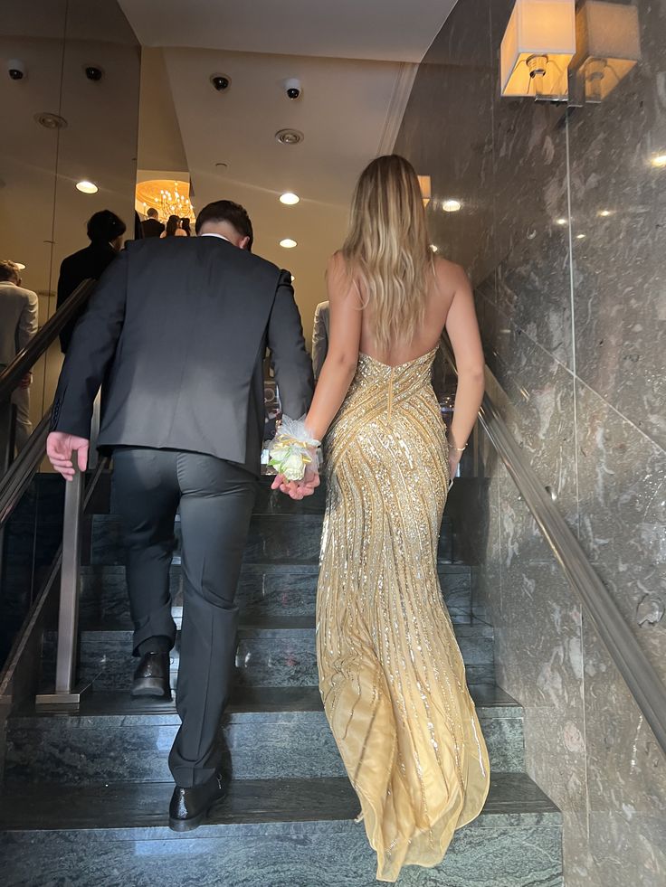 Luxury Golden Mermaid Deep V-neck Strap Slit Sequin Long Prom Dress Evening Dress