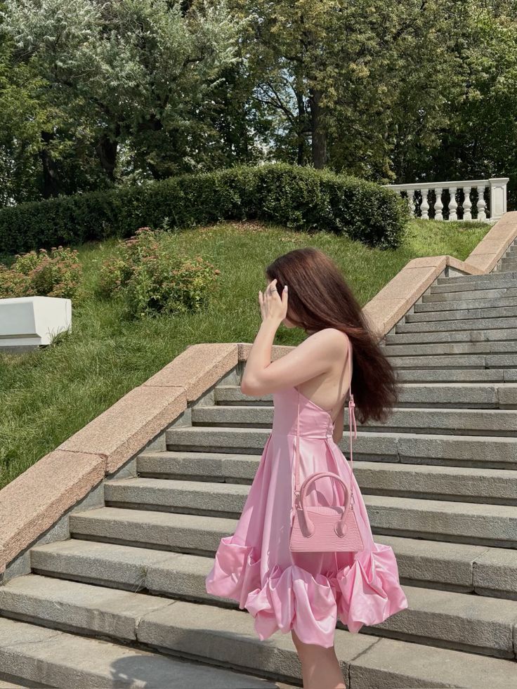 Sweet Pink Backless Ruffled A-line Satin 17th Birthday Homecoming Dress