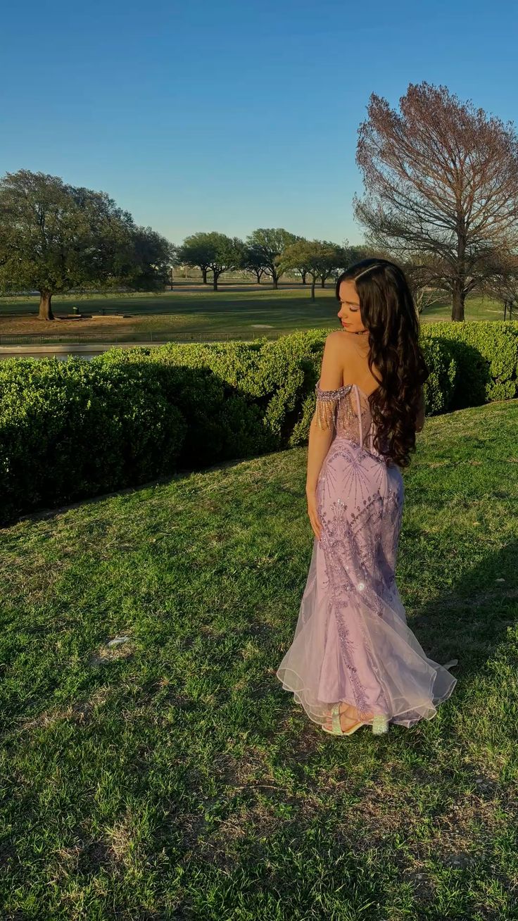Dreamy Purple Mermaid Off-Shoulder Sequined Embroidered Tulle Long Prom Dress Evening Dress
