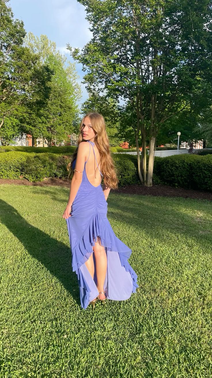 Elegant Mermaid V-neck Backless Chiffon Long Prom Dress Evening Dress Bridesmaid Dress