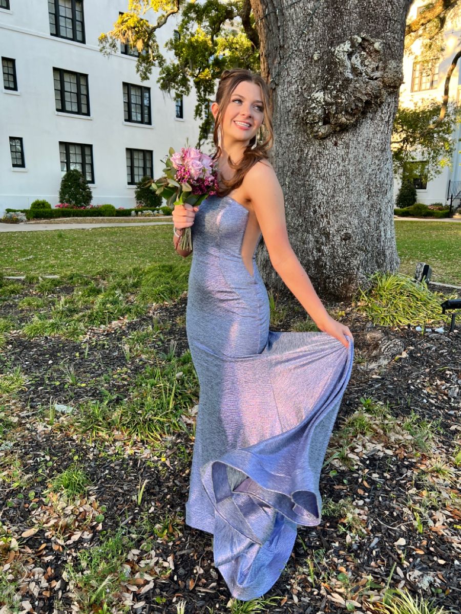 Elegant Purple Mermaid One-Shoulder Sparkling Satin Long Prom Dress Evening Dress Bridesmaid Dress
