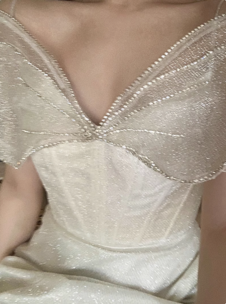 Princess Light Luxury Sling Rhinestone Bow Shiny 17th Birthday Homecoming Dress