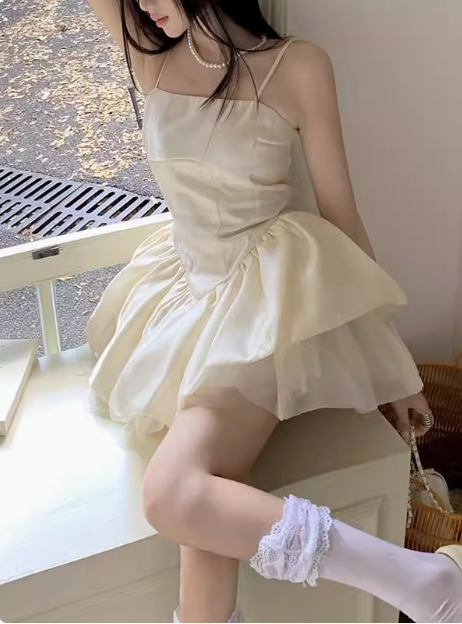 Cute Waist Strap Flower Bud Birthday Dress Homecoming Dress