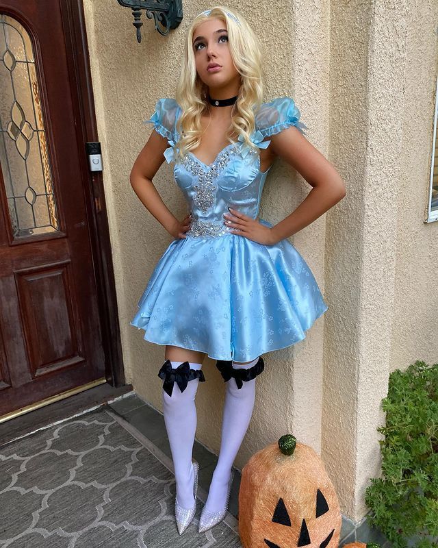 Sweet Blue Tulle Puff Sleeve Rhinestone Satin 16th Birthday Homecoming Dress