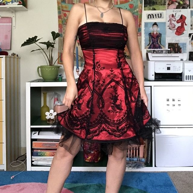 Vintage Black Tulle Lace Pink Satin A-line Birthday Short Skirt Homecoming Dress