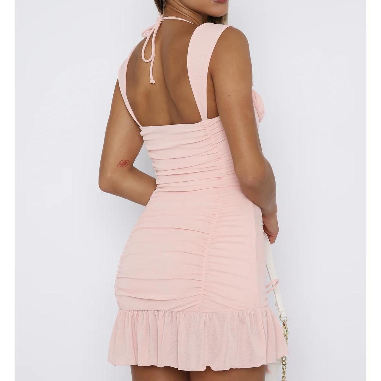 Cute Pink Shoulder Strap Pleated Drawstring Birthday Short Skirt Homecoming Dress