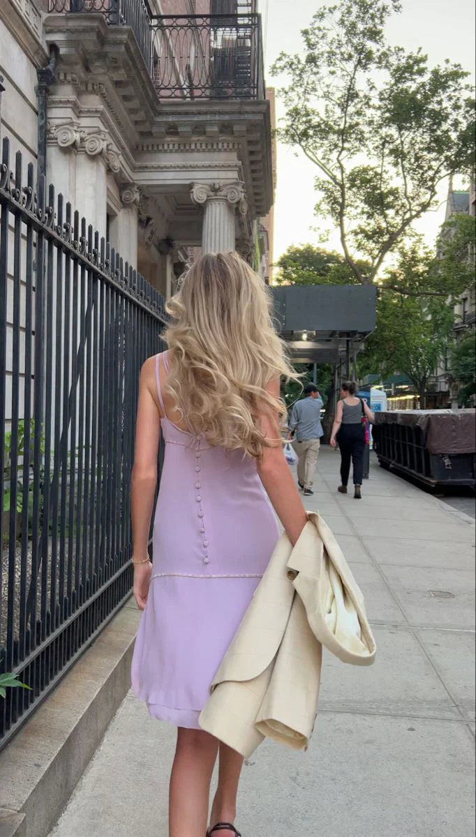 Elegant Lavender Spaghetti Strap Chiffon Waist 17th Birthday Homecoming Dress