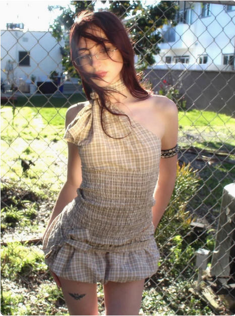 Sexy Hot Girl Plaid Off-shoulder Waist Hip Birthday Skirt Homecoming Dress