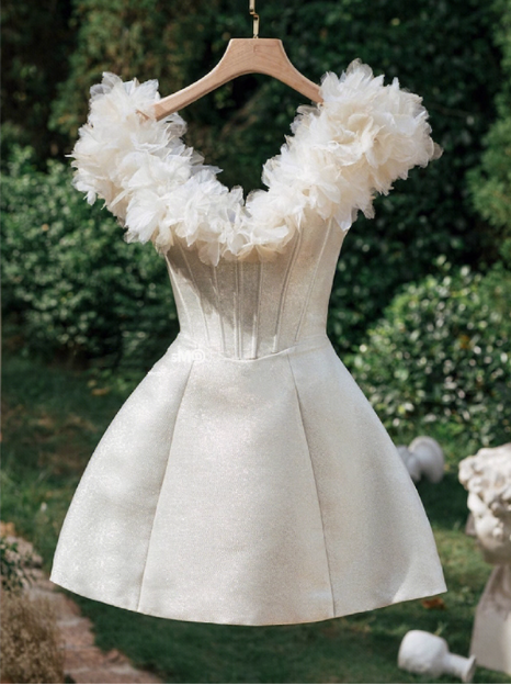 Elegant Floral Herringbone Waist 17th Birthday Homecoming Dress