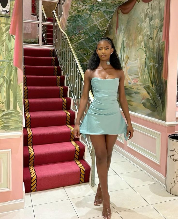 Simple Tube Top Herringbone Waist 17th Birthday Homecoming Dress