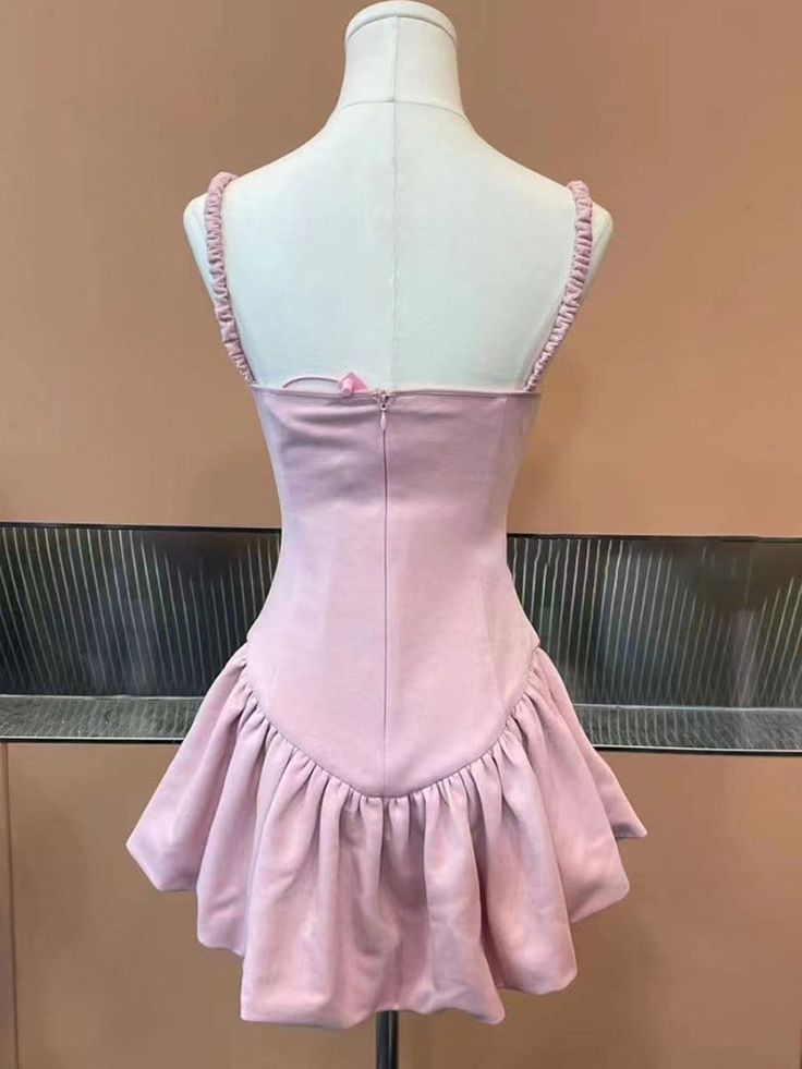 Sweet Bow Strap Waist Mini 16th Birthday Homecoming Dress