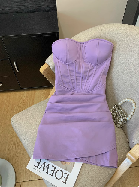 Simple Tube Top Herringbone Slim Fit 17th Birthday Homecoming Dress