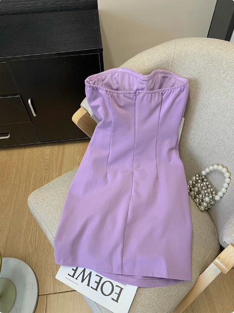 Simple Tube Top Herringbone Slim Fit 17th Birthday Homecoming Dress