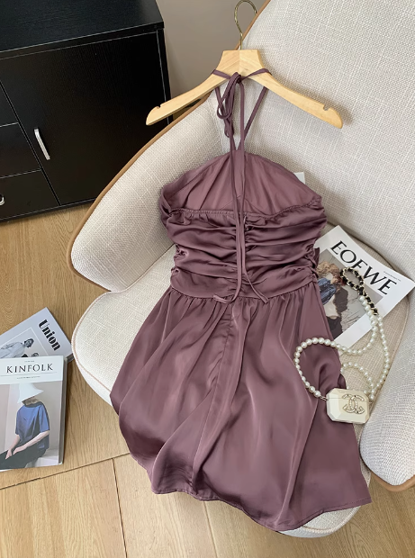 Elegant Halterneck Off-shoulder Design Birthday Dress Homecoming Dress