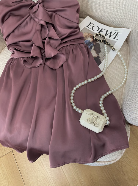 Elegant Halterneck Off-shoulder Design Birthday Dress Homecoming Dress