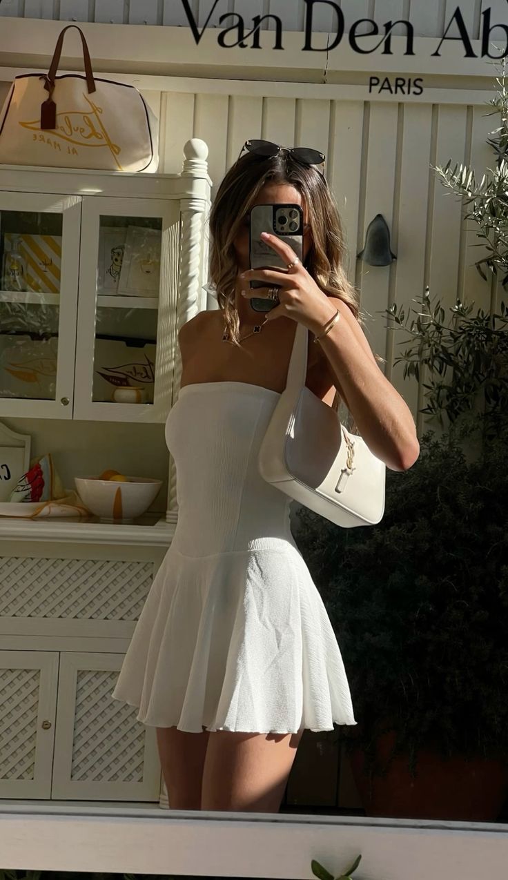 Simple A-line Tube Top Waist Birthday Skirt Homecoming Dress