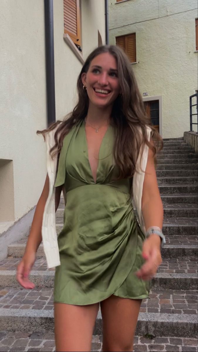 Elegant Olive Green Halter Backless Satin Birthday Skirt Homecoming