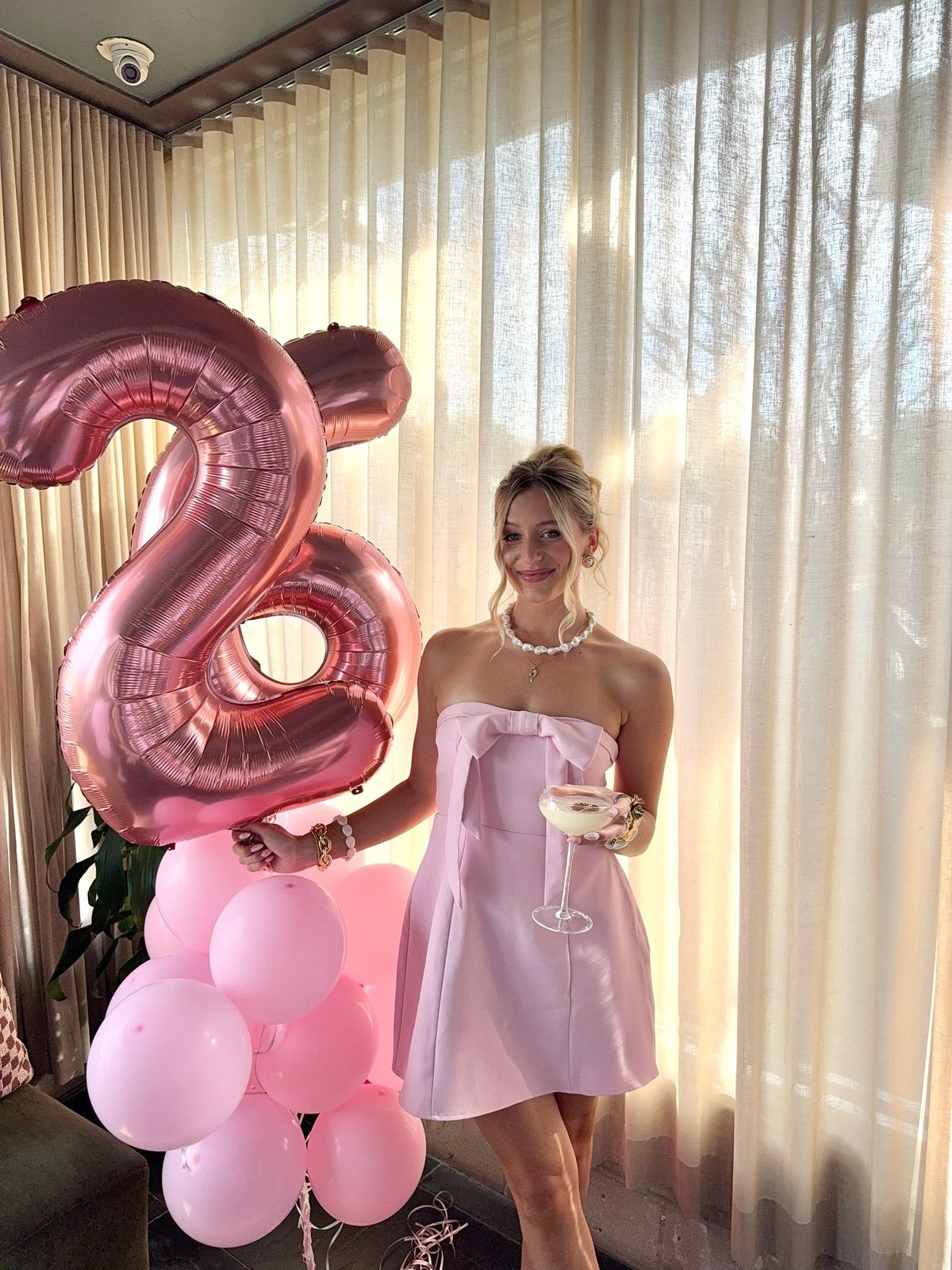 Sweet Pink Bow Waist A-line Birthday Party Homecoming Dress