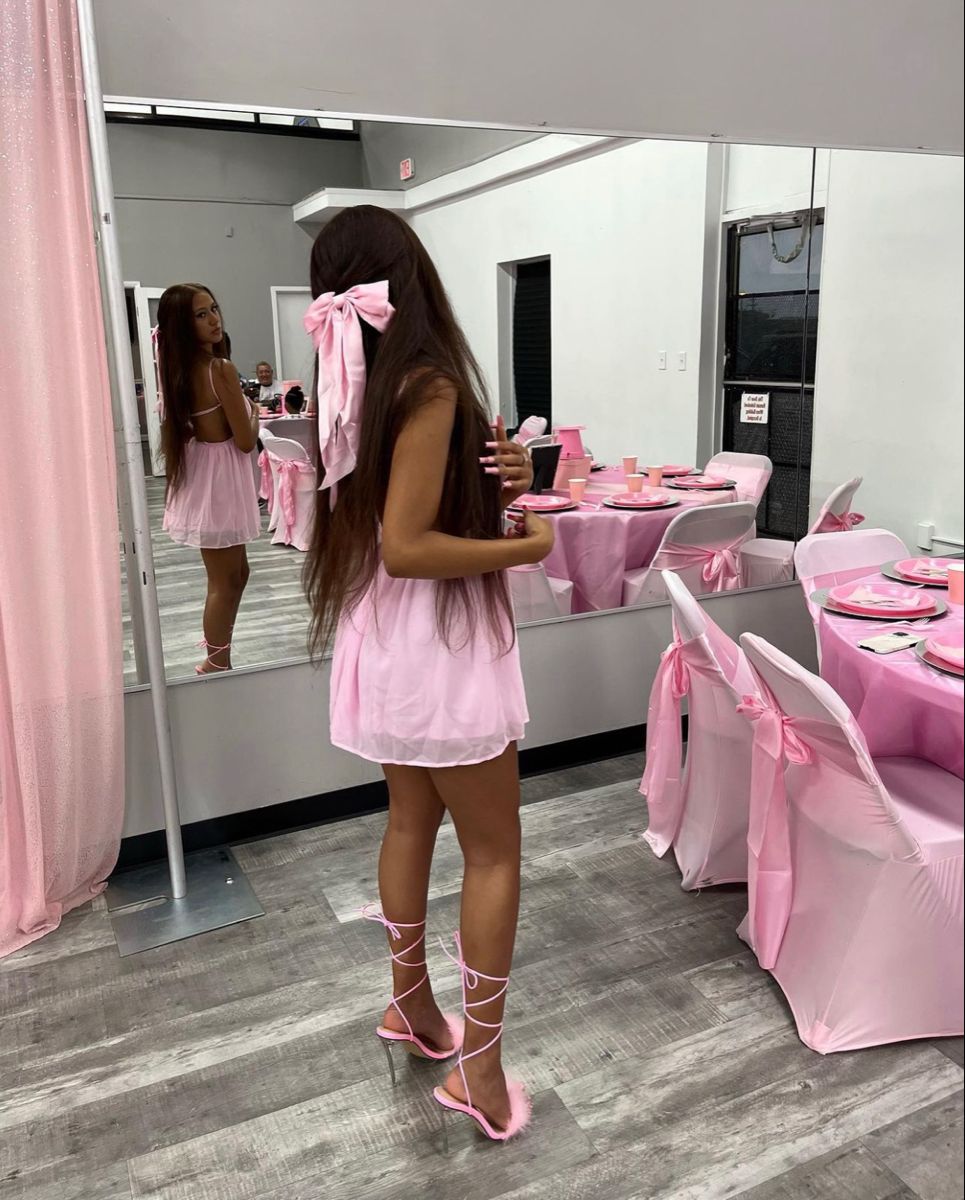 Cute Pink Halter Square Neck Open Back Mini Chiffon 16th Birthday Homecoming Dress