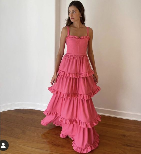 Elegant A-line Multi-layered Prom Dress,Graduation Dress