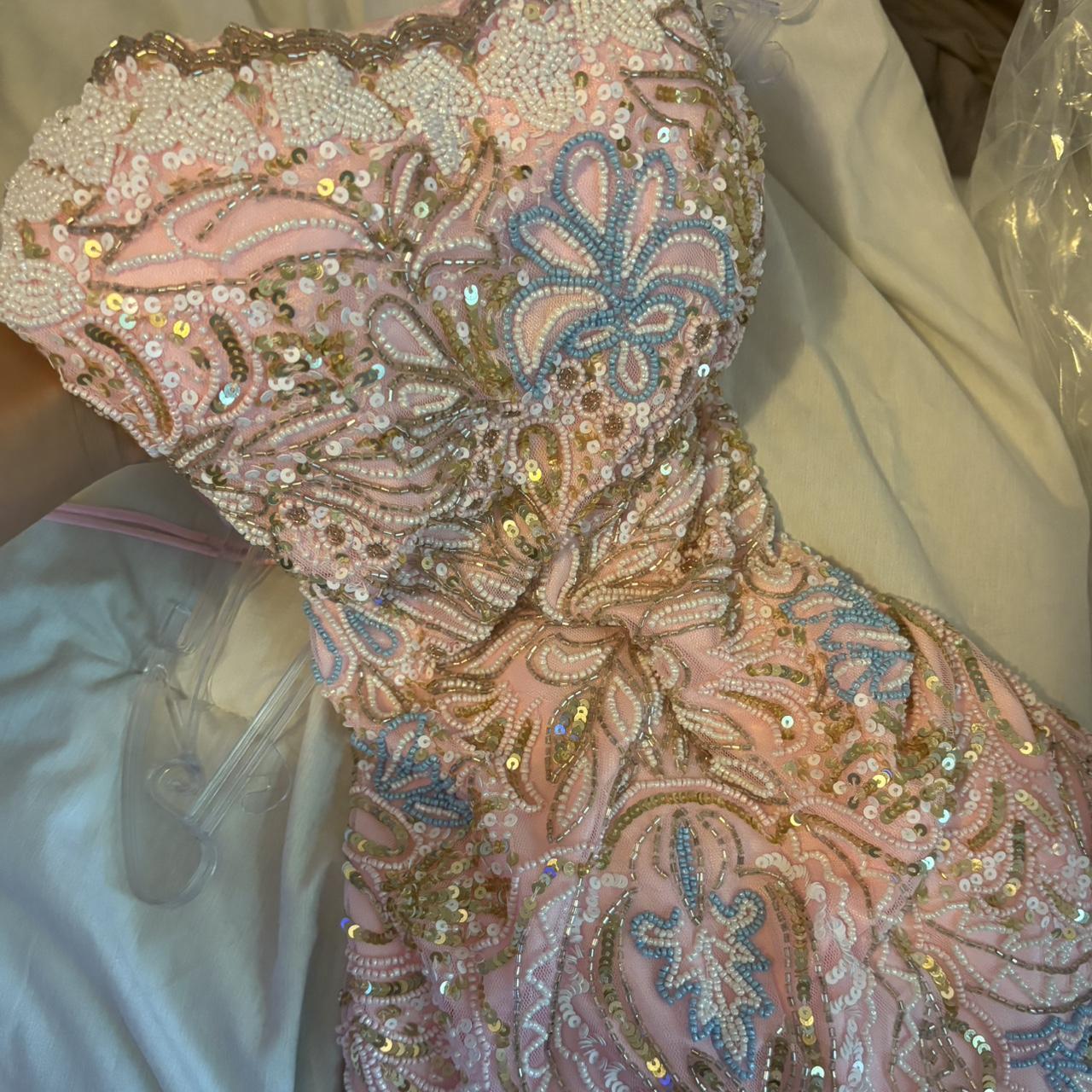 Gorgeous Pink Thin Strap Beaded Sequins Slim Birthday Dress Homecoming Dress