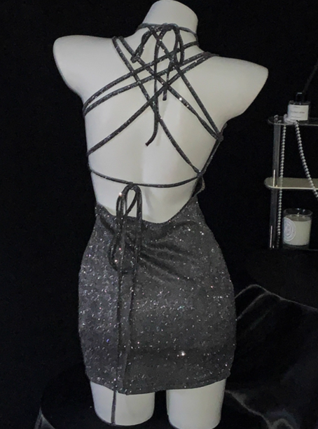 Sexy Straps Lilac Backless Short Cocktail Dress Short Sheath Homecoming Dress