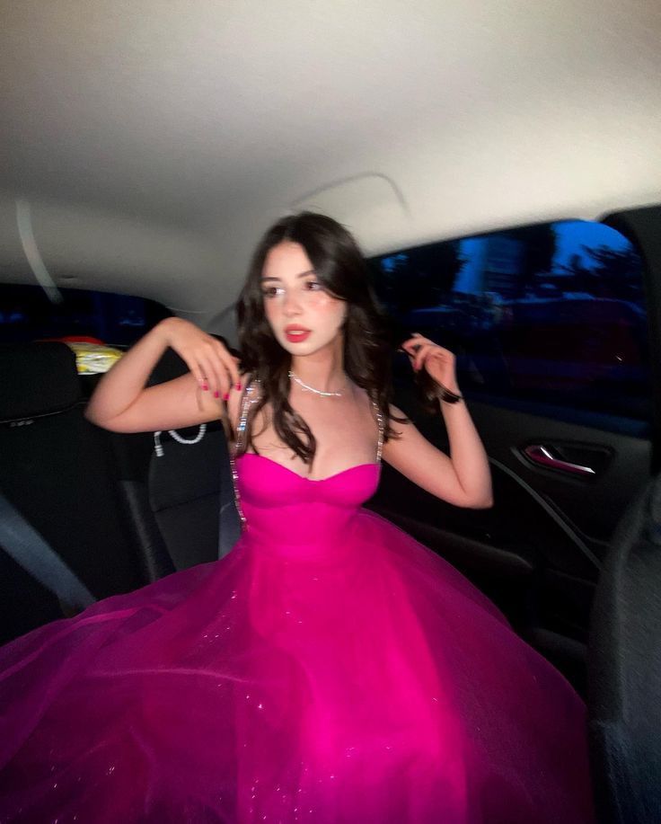 Sweet Rose Pink A-line Suspender Tulle Long Prom Dress Evening Dress 20th Birthday Dress