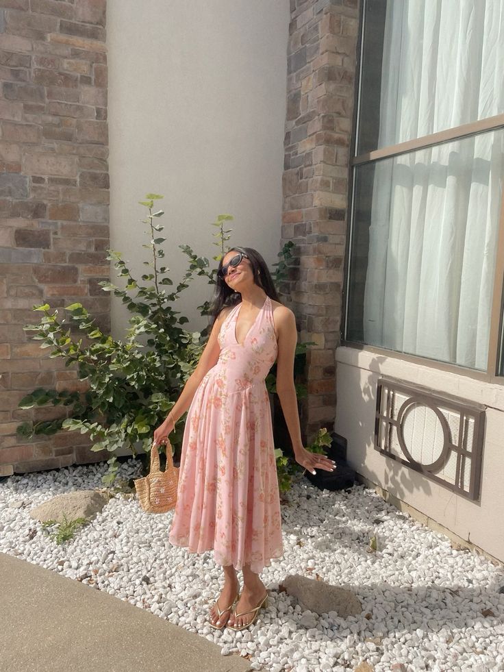 Sweet Pink Printed A-line Off-shoulder Neck Chiffon Long Prom Dress Evening Dress