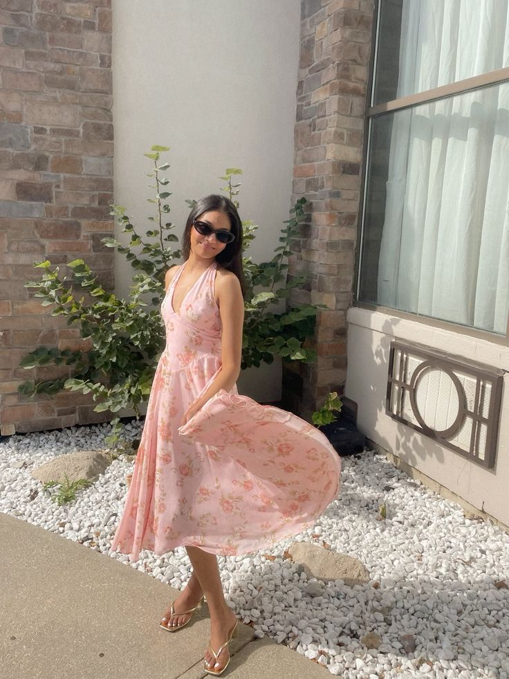 Sweet Pink Printed A-line Off-shoulder Neck Chiffon Long Prom Dress Evening Dress