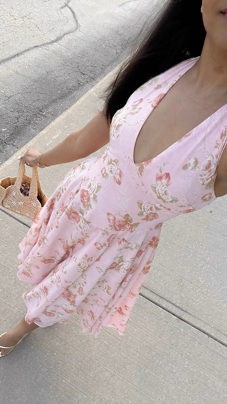 Sweet Pink Printed A-line Off-shoulder Neck Chiffon Long Prom Dress Evening Dress